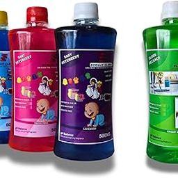 Ecolux Clean - Baby Detergent, 500 ml each (500 ML x 3 Nos.), Assorted Fragrances (Swiss Rose, Blue Lily, Lavender) FREE 500 ML FLOOR CLEANER-image-71