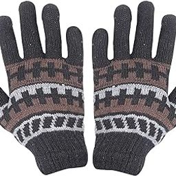 Women's Woollen Thermal Thick Knitted Winter Gloves (Black, Free Size)-picture-10