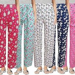 Women Printed Pajama Lounge Wear Pack of 5 Lower Bottom Wear Cotton Casual Track Pant Jogging Pant,Night Lounge Lingerie Wear Bottom Pants Multi Prints Color Assorted Pyjama-picture-11