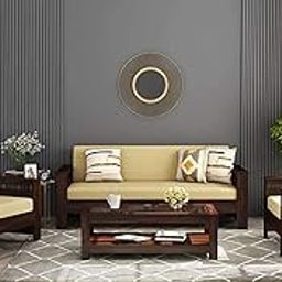 Wooden 5 Seater Sofa Set for Living Room, 3+1+1 Seater Sofa for Office & Lounge, Five Seater Sofa Sets with Side Magzine & Newspaper Holder for Home, Sheesham Wood, Dark Brown-image-60
