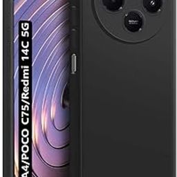 Fashionury Back Cover Case for Mi Redmi A4 5G / Poco C75 5G | Matte Soft Silicon Flexible | Camera Bump Protection | All Side Shock Proof Rubberised Back Case for Redmi A4 5G / Poco C75 5G (Black)-7