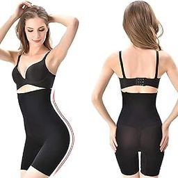 Women Waist Trainer Shapewear Tummy Control Body Shaper Shorts Hi-Waist Butt Lifter Thigh Slimmer, High-Waisted Power Short (Black)-image-53