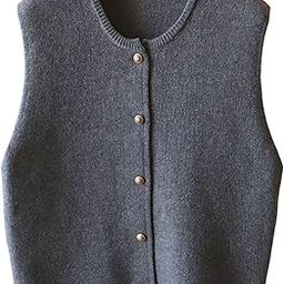Knitted Vest Clothes Modern Sport Vintage Style Lightweight Sleeveless Gilet Grey-image-61