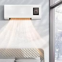 Wall-Mounted AC Cooler Cum PTC Ceramic Heater with Remote Control, Digital Display, 2000W, White-image-46