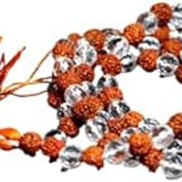 Sphatik Rudraksha Mala Original IGL Lab Certified A1 Grade Clear Crystal Quartz & Rudraksa Spatika Stone Rudraksh Maala 12mm Nepali Rudrakshah Sphatikmala रुद्राक्ष स्फटिक माला-picture-47