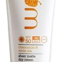 Plum Chamomile & White Tea Sheer Matte Day Cream SPF50 PA+++ | Lightweight Moisturizer | Broad Spectrum UVA/UVB Protection | For Normal to Combination Skin | 100% Vegan & Cruelty-Free | 60ml-23