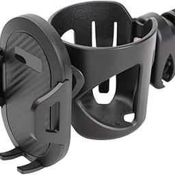 Stroller Cup Holder, Universal 2-in-1 Cup Holder with Phone Holder Bike Bottle Holder Drink Cup Holder Compatible with 4-7.2inch Phone for Pushchair, Wheelchair, Walker-image-11