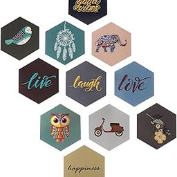 Amazon Brand - Solimo Motivational Wooden Wall Décor | Multicolour | Large | Set of 11-image-18
