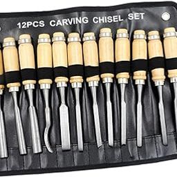 STYLEHEAVEN 12Pcs Professional Woodworking Carving Hand Tool Set with Carrying Case |Home & Garden|Tools|Hand Tools|Chisels-image-86