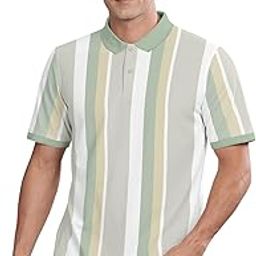 Trendy Colour-Block/Striped Printed Collar/Polo Neck Tshirt for Men-image-41