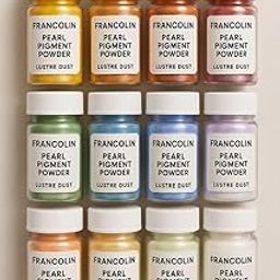 Francolin |Black, Yellow, Orange, Gold, Silver, Red, Pink, Green, Copper, Purple, Brown & Blue | Mica/Pearl Powder Pigment | Non Toxic | Vibrant Metallic Glowing | For Soap, Epoxy Resin, Painting, Nail Art & Craft, Cosmetic , Slime | 20g*12-image-9