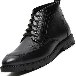 Chukka Boot for Men | Handcrafted | High Ankle Leather Boots | Hiking and Biking Boot | Lace Up Style Mens Formal Boot | Color - Black (BT-WBNDCKVSJB)-image-17