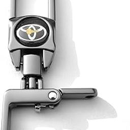 Black Stainless Steel 'Toy_ota' Logo Keychain Compatible with All Cars - Heavy-Duty, 360° Rotating, Auto-Open Design Belt Loop Compatible with Toyot_a-image-21