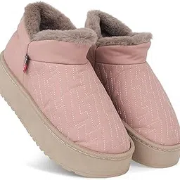 cassiey Comfortable Home Indoor/Outdoor Winter Fur Snow Boot |Womens Slip on Thick Sole Shoes-picture-14