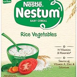 Nestum Baby Cereal From 8 Months To 24 Months, Rice Vegetables, 300g, Bag-In-Box Pack-18