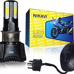 NIKAVI NO2H LED Headlights AC/DC Bulbs for Motorcycle - Low and High Beam Bulbs,(White) (NKVMHB001)-image-54