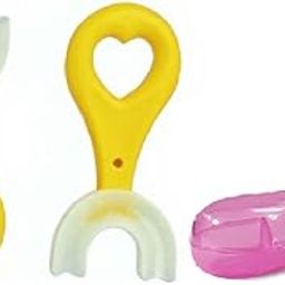 YOS TRENDZ 2-in-1 Baby Toothbrush and Finger Brush Set – Gentle Silicone Brushes for Infants & Toddlers – First Toothbrush Gift Pack for Oral Hygiene (0-3 Years) | U-Shape2Pc(Yellow)+Finger1Pc(Pink)-image-93