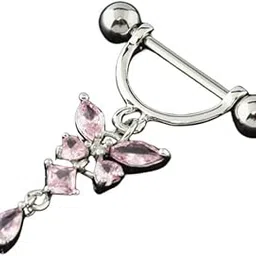 fensir Butterfly & Dragonfly Zircon Nipple Ring | Stainless Steel Body Piercing Jewelry for Women-picture-47