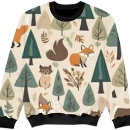Tiny Sprouts Cozy Quilted Sweatshirts for Kids - Forest Theme (Age, 5,7,9,11,13)-image-97