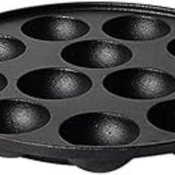 Meyer Pre Seasoned Cast Iron 12 Cavity Appam Patra, Paniyaram Pan Iron, Appam Pan, Pan Cake, Paddu, Appam Maker, Ponganal Maker, Appe and Litti Maker with 2 Side Handle, 26cm, Black-image-64