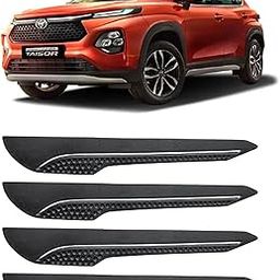 AOSIS-Car Bumper Protector/Bumper Guard for Toyota Urban Cruiser Taisor with Single Chrome Stripe (4-Pcs)-image-80