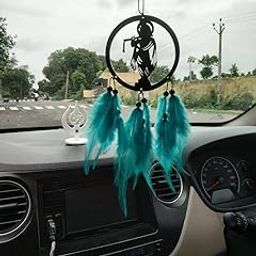 NJ VILLA God Krishna Car Dream Catcher - Spiritual Hanging Ornament for Vehicles - Handcrafted with Om Symbol & Feathers - Divine Protection and Peaceful Vibes - Perfect Car Accessory Gift-image-42