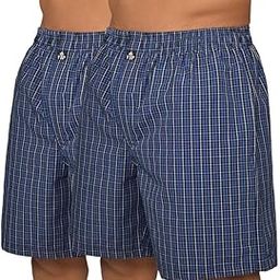 Striker Men's 100% Relaxed Fit Cotton Printed Boxer Shorts with Side Pockets-29