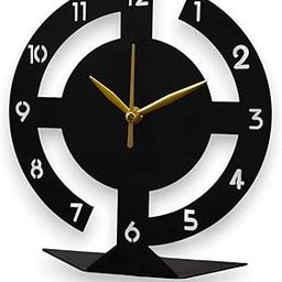 ZENTIMO STORE Modern Black and White Table Clock with Unique Circular Design-2