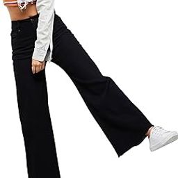 dolce crudo Women's High Rise Regular-Length Stretchable Wide Leg Denim Jeans-picture-26