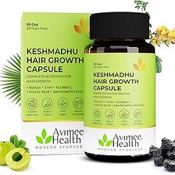 Keshmadhu Hair Growth Capsules | Made with Lemon Peel and Amla Extracts | 60 caps-image-85