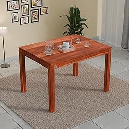WoodMarwar Solid Sheesham Wood Only Dining Table for Home | Wooden 4 Seater Table Without Chair for Kitchen & Dinning Room | Usage in Restaurant, Cafe, Hotel | Size: 35x35x30 Inch, Honey Finish-image-11