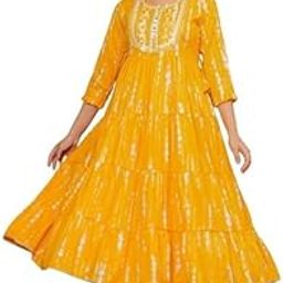 Women's Cotton Lurex Anarkali Embroidered Long Purple Gown with Beautiful Front Mirror Embroidery and Floral Print | Stylish Western Casual Wear Dress for Ladies-image-84