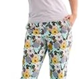 Womens' Printed Green Mid Rise Cotton Knit Lounge Pants-image-98