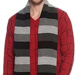 Men Acrylic Woolen Color Block Casual Warm Winter Wear Muffler Scarf Stole,MEN41_P-image-86