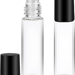 Happy Packaging 10 ml Clear Glass Roll on bottle With Plastic roller on And Black Cap For Essential Oils | Perfumes | Lip Balms | Refillable | Reusable | Leakproof Bottle (3)-49