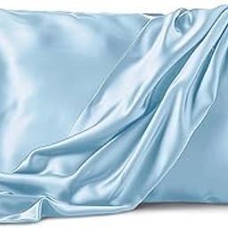 Woodentelio Aqua Teal Satin Pillow Covers Set of 2 with 3 Free Scrunchies – Smooth & Gentle Pillowcases for Hair & Skin – Zipper Closure – Premium Shine & Comfort (28x18 Inches)-image-48