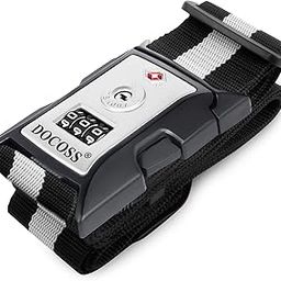 DOCOSS 016 TSA Locks Strap Number Lock for Luggage Belt Adjustable Luggage Strap Locks/Combination Password Luggage Locks for Travel (Pack of 1)(Black)-5
