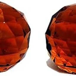 VERMA Ball Shape Glass Paper Weight & Table Decorative Showpiece, Set of Two-qw12-54