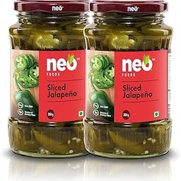 Neo Foods Sliced Jalapenos, Ready-to-Eat Fibre-Rich Topping for Snacks and Salads, Non-GMO, Jar, 350g (Pack of 2)-2