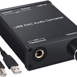 LiNKFOR USB DAC and Headphone Amplifier, Coaxial/Optical/6.35mm Headphone Output, USB to Coaxial S/PDIF Digital to Analog Converter Comaptible with Windows XP 7 10 and Mac PS4 PS3-12