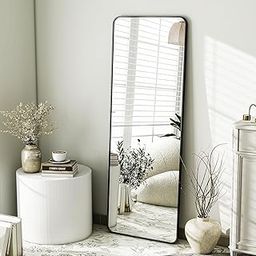 The Artment your artistic apartment Vista Arched Floor Full Length Mirror | Large Free Standing with Aluminium Frame | Wall Mounted Or Leaning for Living Room Home Decor (Black (Square), 155 X 45 CM)-image-69