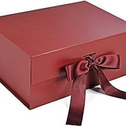 RBS® - Foldable Gift Box with Ribbon 23 x 16 x 10cm ScratchFree® Gift Boxes For Packaging (1 Pack), Multi-Purpose Gift Boxes For Presents Reuse Gift Packing Box Decorative Hamper Box (Maroon)-picture-20