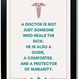 Kagaz Kala - Motivational Doctor Quotes - Clinic Decoration Items - Gifts for Doctors - Digital Art Print, A4 Synthetic Frame (A doctor is not)-image-81