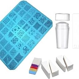 D.B.Z. Nail Art Kit - 1 Pc Stamping Plate, 5 Pc Gradient Sponge, Stamper & Scraper-picture-16