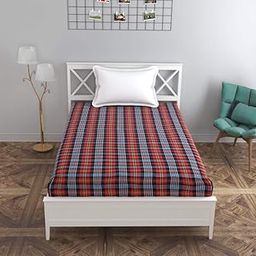 SWEETWELL Cotton Mattress Cover for Single Size Bed Size36X72 X5 Inches Mattress Protector Cover with Zip Multicolour-image-58