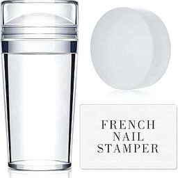 Buransh Transparent Silicone Jelly Nail Stamps Kit with Acrylic Scrapers French Nail Stamper Stamping Polish Manicure Nail Art Tool for Female Woman Girl-22