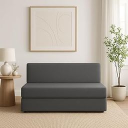 Pumpum 2-Seater Sofa Cum Bed – Modern Convertible Sleeper with Space-Saving Design,Grey-image-9