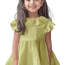 Kidbea® Baby Girls Midi/Knee Frocks Birthday Gift | Summer Dress | New Cute Trendy Frock Made with 100% Linen Fabrics-image-22