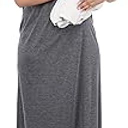 RILO Women's Hosiery Cotton, Nursing, Feeding, Maternity Nighty - Zip Opening at Bust - Before and After Baby Multipurpose Night Dress-image-95