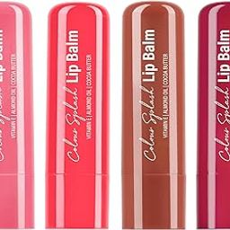 Hilary Rhoda Colour Splash Lip Balm | Moisturizing Lip Treatment with Vitamin E & Cocoa Butter | With SPF-15 | For Dry Chapped Lips | Intense Hydration | 4 Unique Lip balm for All Skin Needs | Pack of 4 - 3g-1